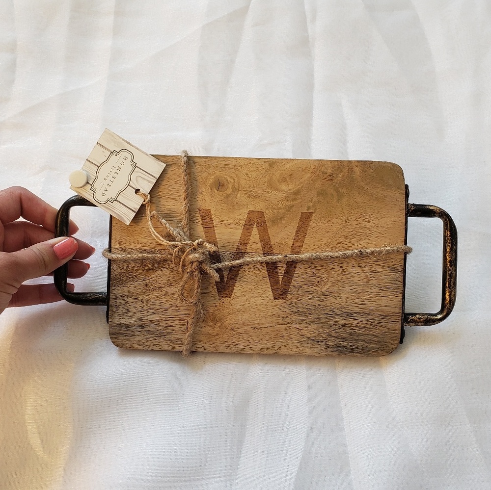 Homestead serving board/tray "W" monogrammed